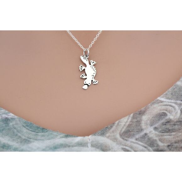 Sterling Silver Platypus Charm Necklace, Silver Platypus Necklace